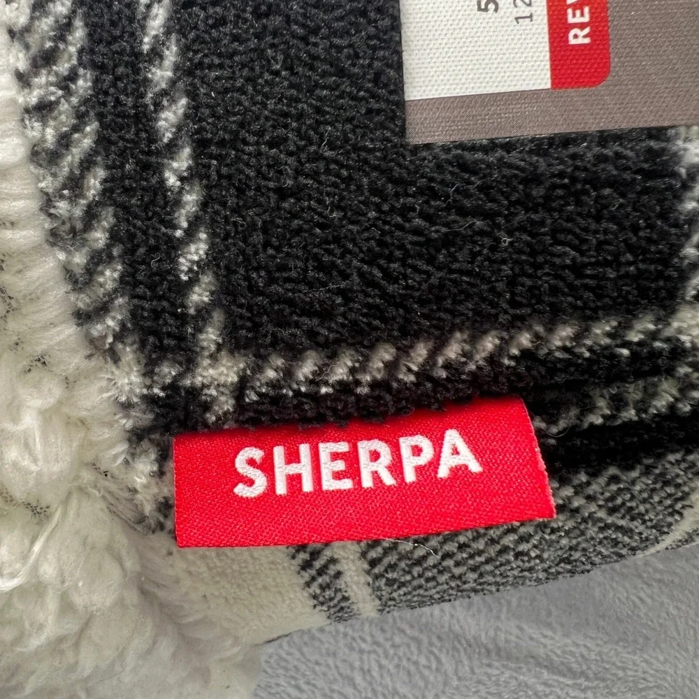 Sunbeam Microplush Sherpa Heated Throw Blanket 50x60 Black Plaid 4 Heat Auto Off